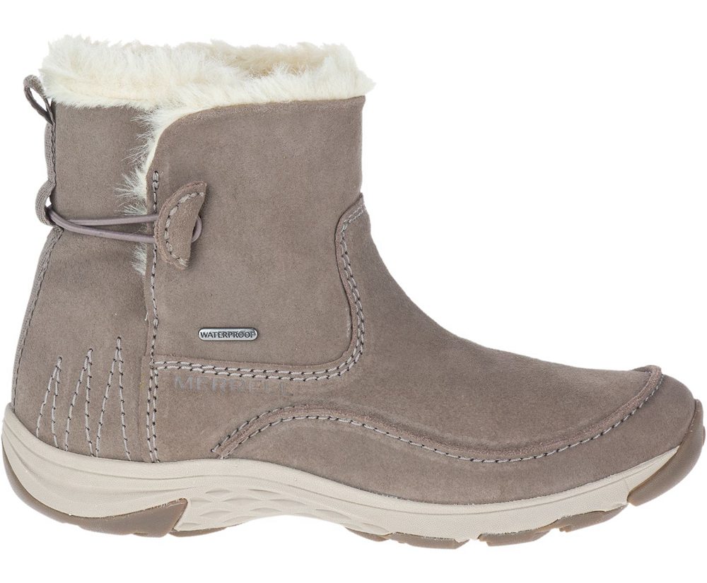 Botas Mujer - Merrell Approach Sage Pull On Polar Waterproof - Beige - JRGL-31048